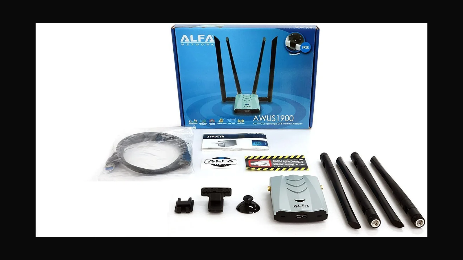 ALFA AWUS1900: four-antenna AC1900 USB adapter